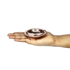 DOKCHAN Copper Akhand Diya (Size 1) -25 Gm | High Quality Oil Lamp for Daily Puja & Other Religious Rituals, Home, Office & Temples Festive Gifts | Copper Diya for Home Decor (2cm H x 8cm L)