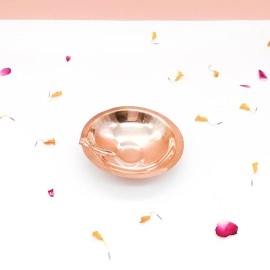 DOKCHAN Copper Akhand Diya (Size 1) -25 Gm | High Quality Oil Lamp for Daily Puja & Other Religious Rituals, Home, Office & Temples Festive Gifts | Copper Diya for Home Decor (2cm H x 8cm L)