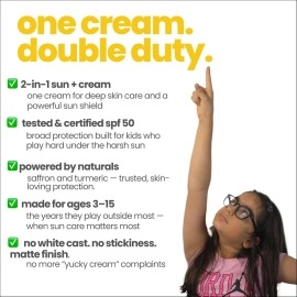 TuCo Intelligent Kids Saffron Face Cream & Sunscreen for Sun Protection and Glow - 50gm | SPF 30 PA++ Best Sun Protection For Kids | For All Skin Types