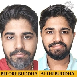 Buddha Natural Beard & Moustache Black Color - Plant Based Natural - Instant, Ammonia Free Get Natural Black Beard, No Harmful Chemicals (50G)