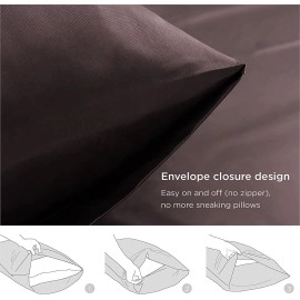GO WELL Satin Silk Solid Pillow Covers 400 Tc Pack Of 2 For Hair And Skin-With Satin Scrunchies For Women Stylish|Satin Pillow Coves For Hair And Skin|Scrunchies For Women 3-Piece|Pillow Case(Brown)