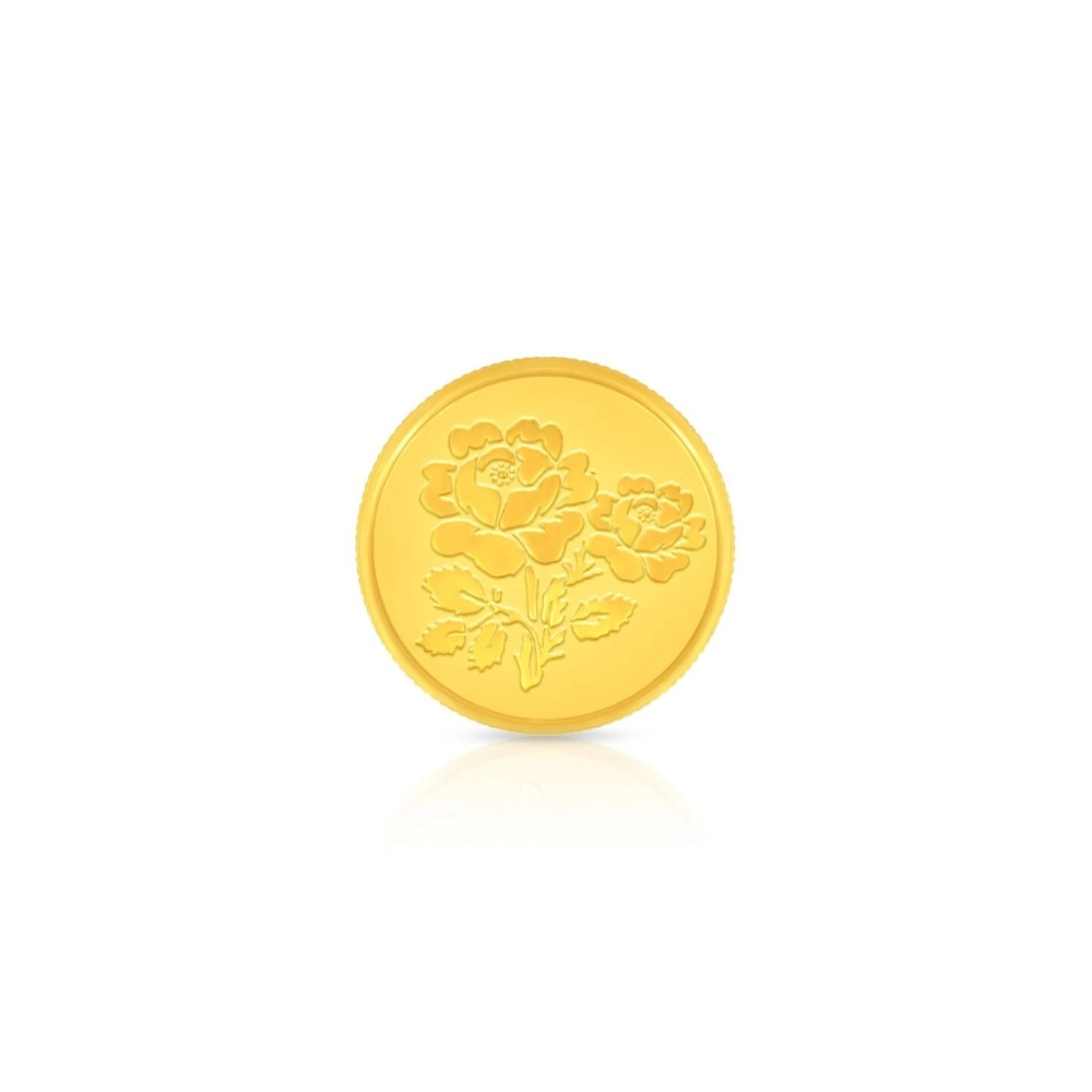Bhima Jewels 24K 999 Purity Plain Flower Coin 0.5g