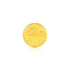 Bhima Jewels 24K 999 Purity Plain Flower Coin 0.5g
