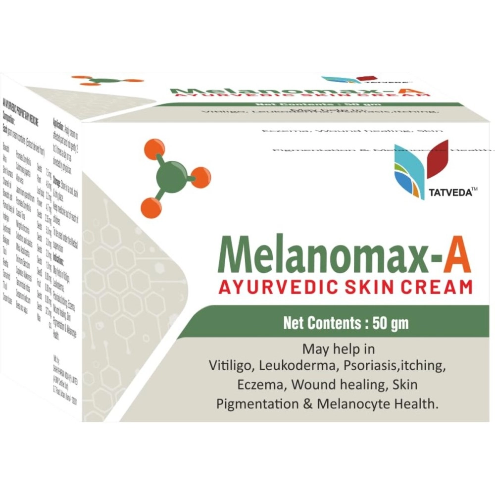 TATVEDA Melanomax-A | Natural Ayurvedic Anti Vitiligo Cream for Skin Depigmentation and White Patches.