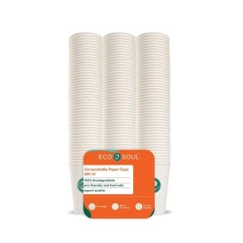 ECO SOUL [250 ml, 100 Count] Disposable White Pape..