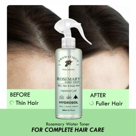 Aromatique Rosemary Water Spray for Hair - 100% Pure & Natural | Hydrating & Refreshing Mist | 200ml