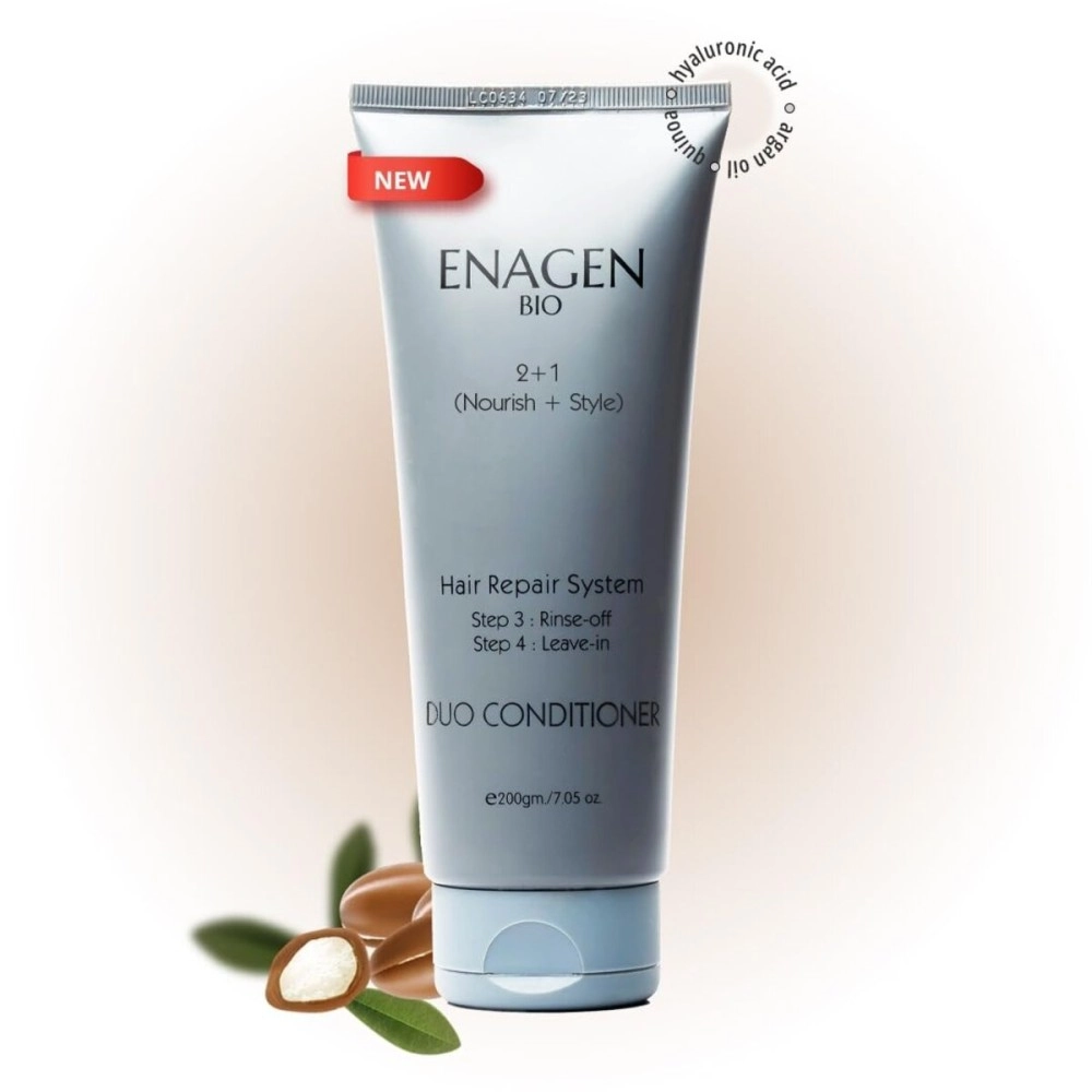 Enagen Bio Hair Duo Conditioner: Rinse off & Leave In Conditioner - Multipurpose Hair Savior Nourish, Style, and Transform Your Tresses with Hyaluronic Acid, Quinoa & Argan