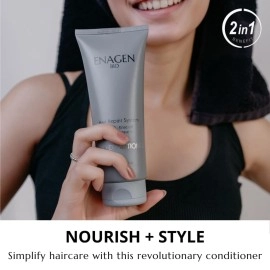 Enagen Bio Hair Duo Conditioner: Rinse off & Leave In Conditioner - Multipurpose Hair Savior Nourish, Style, and Transform Your Tresses with Hyaluronic Acid, Quinoa & Argan