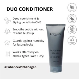 Enagen Bio Hair Duo Conditioner: Rinse off & Leave In Conditioner - Multipurpose Hair Savior Nourish, Style, and Transform Your Tresses with Hyaluronic Acid, Quinoa & Argan