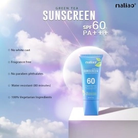 Maliao Green Tea Water Resistant Paraben & Phthalates Free Sunscreen For All Skin Type Broad Spectrum Spf 60Pa+++ 100G