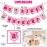 Zyozique My First Hair Cut Decorations/ Mundan Ceremony Decorations Set For Baby Girl - My First Hair Cut Banner & Photo Booth Props, Pink (Pack Of 17)