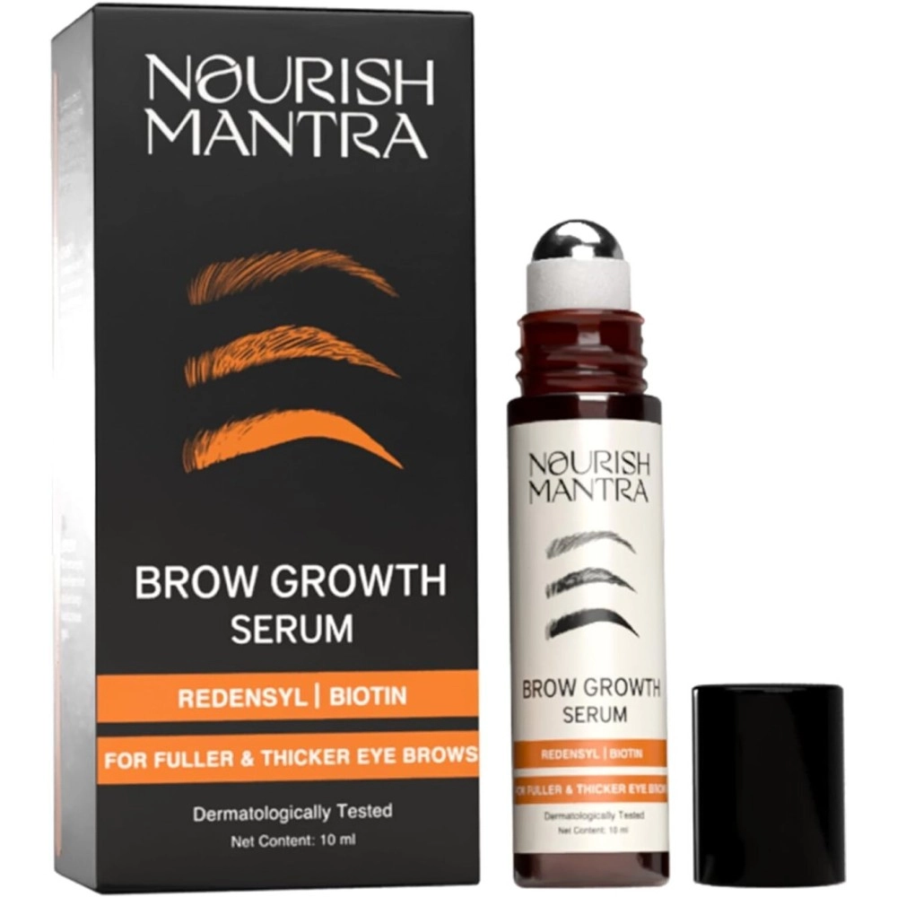 Nourish Mantra Brow Growth Serum (10ml) / Formulated with Redensyl, Biotin, Peptides & Amino Acids/For Brow Growth and Thickness