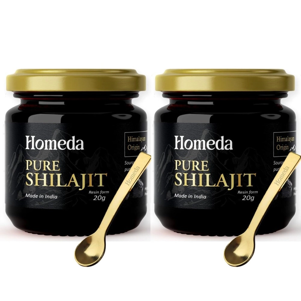 Homeda Pure Himalayan Shilajit Original/Shilajeet Original, Ayurvedic Shilajit Resin Original, Natural Pure Shilajit Original for Men and Women, Kashmiri Shilajit |   - 40g - Pack of 2