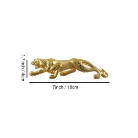 TIED RIBBONS Golden Panther Jaguar Leopard Sculpture Showpiece Animal Figurines Statue (Resin, 4 cm x 18 cm) Decorative Item for Home Decor Living Room Office Bedroom Table Decoration Gifting