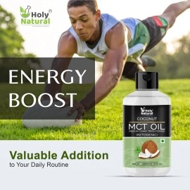 Holy Natural Coconut MCT Oil - 300ml | Fractionated Coconut Oils I Sourced from Pure Coconut | Unsweetened Keto Diet Sports | For Weight Management, Instant Energy, and Intense Focus | Flavorless