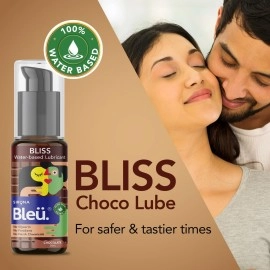Bleu Bliss Chocolate Flavored Intimate Lubricant Gel for Men & Women - 50 ml | Water Based Lube | Compatible with Condoms & Toys