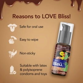 Bleu Bliss Chocolate Flavored Intimate Lubricant Gel for Men & Women - 50 ml | Water Based Lube | Compatible with Condoms & Toys