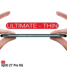 TheGiftKart Hybrid Ultimate Slim Back Case Cover for iQOO Z7 Pro/Vivo T2 Pro 5G | Camera & Screen Protection | Frosted Matte Translucent Hard iQOO Z7 Pro/Vivo T2 Pro Case (PC & TPU, Black Bumper)