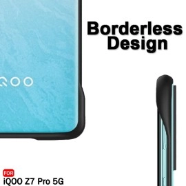 TheGiftKart Hybrid Ultimate Slim Back Case Cover for iQOO Z7 Pro/Vivo T2 Pro 5G | Camera & Screen Protection | Frosted Matte Translucent Hard iQOO Z7 Pro/Vivo T2 Pro Case (PC & TPU, Black Bumper)