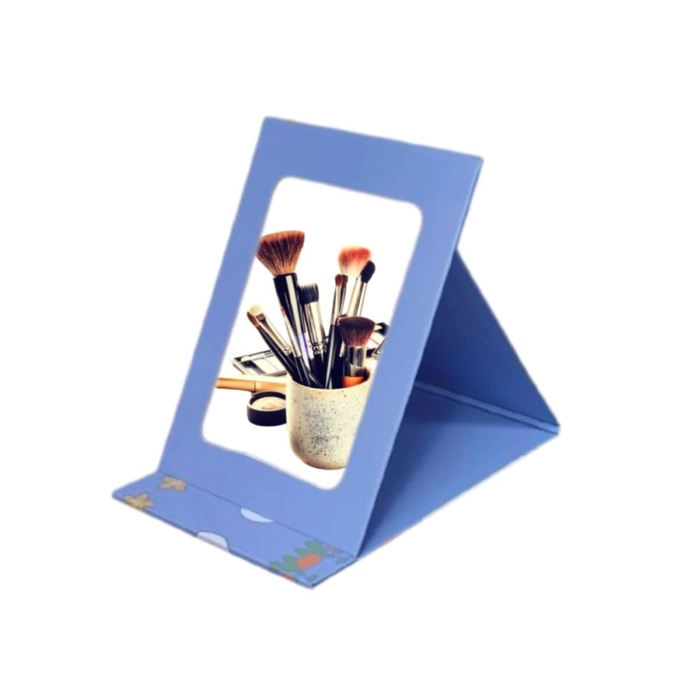 Agabani Cute Cartoon Folding Mirror, Unique Mirror, Cosmetic Mirror, Cartoon Dressing Mirror, Folding Makeup Mirror, Framed Vanity Mirror with Stand for Kids, Women (Purple)