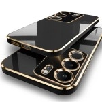 TheGiftKart TPU Luxurious Chrome-Plated Back Cover Case For Vivo V29 /V29 Pro 5G|Raised Lips For Camera and Screen Protection|Shockproof Design|Stylish Back Cover For Vivo V29 /V29 Pro 5G (Black)