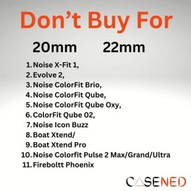 CASENED 19mm Slim Silicone Strap Band with Metal Buckle for Noise Colorfit Pro 2, Noise Colorfit Pulse, Boat Storm Smart Watch, Boat Xtend Talk,Fireboltt Ninja 2/3 & 19mm All Watches (Black)