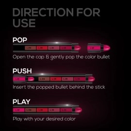 RENEE FAB 5 Glossy 5 in 1 Lipstick 7.5 Gm - Five Shades in One - Moisturizing & Nourishing, Long Lasting, Glossy Finish - Intense Color Payoff - Compact, Glides Smoothly with One-Stroke Application