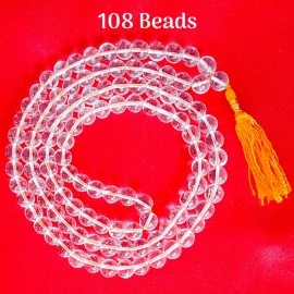 Anciently Sphatik Mala Original | Spadigam Malai Original | Sphatik Jaap Mala 108 Beads, Quartz, White, 1 Piece (7 mm)