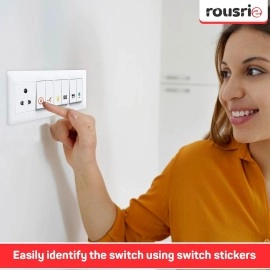 ROUSRIE Switch ID Sticker Clear Vinyl Labels for Home Office Electric Board Appliances Multicolor Switch Sticker Lables Switchboard 27 Designs 495 Stickers