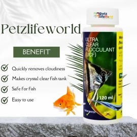 VAYINATO Aquatic Remedies (Pack of 2 * 120ml UCF- Ultra Clear Flocculant) Aquarium Fish Tank Water Clarifier | Quickly Removes Cloudiness | Suitable for Fresh Water