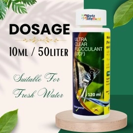 VAYINATO Aquatic Remedies (Pack of 2 * 120ml UCF- Ultra Clear Flocculant) Aquarium Fish Tank Water Clarifier | Quickly Removes Cloudiness | Suitable for Fresh Water