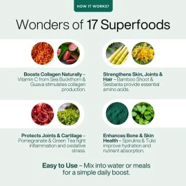 Puretive Daily Collagen Builder | Plant Based Vegan Powder | Marine Collagen Alternative | For Glowing Skin, Hair, Nails, Joint & Bone Support | Vitamin C Botanical Blend | 100g Supplement