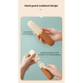 Eloxee Multifunctional 2 in 1 Stainless Steel Fruit Knife Peeler, Fruit and Vegetable Peeler Dual-Use Knife, Outdoor Kitchen Tools Portable Peeling Fruit Peeler (Medium, Multicoloured)