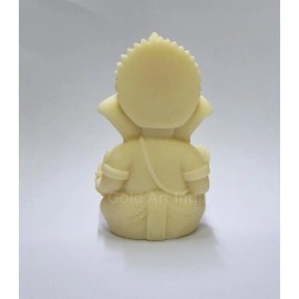 Gold Art India Ganpati Idol with Silver Antique Finish | Ganesha murti for Home Decor | Ganesh Statue for Car Dashboard | Ganpati ji murti for Puja | (MUKUTSILANTIQMATTEMDF) (3.5 x 2.5), Religious