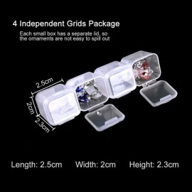 Styxon 28 Grids Storage Box Organizers Clear Bead Container, Simuer Diamond Embroidery Box Diamond Painting Accessory Storage Box Transparent Jewelry Nail Art Accessory Container Case