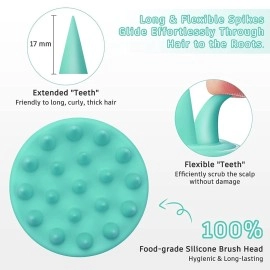 BHUMLO Derma Roller For Beard Hair Skin Face 540 Titanium.25Mm - Self Care Gifts Facial Skin Care Tools, Hair Scalp Massager Shampoo Brush With Soft Silicone Bristles Comb Scrubber