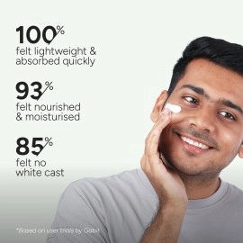 Gabit 100% Mineral Sunscreen SPF 50 PA++++ | Water & Sweat Resistant, UVA/B & Blue Light Protection | No White Cast | Vit E, Gooseberry, Winter Cherry | Normal, Oily, Dry Skin Types | Oil free |50ml