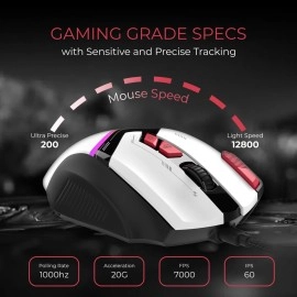 EvoFox AMKETTE Blaze Programmable Gaming Mouse with 1000Hz Polling Rate | Gaming Grade Sensitive DPI 200-1280 | RGB Lights | Windows Software and More