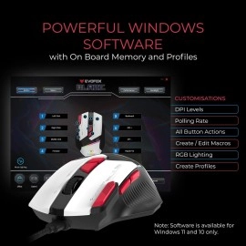 EvoFox AMKETTE Blaze Programmable Gaming Mouse with 1000Hz Polling Rate | Gaming Grade Sensitive DPI 200-1280 | RGB Lights | Windows Software and More