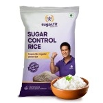 Sugar.Fit Active Sugar Control Rice 5 kg, Sona Masoori Rice, Full Grain Raw Rice, Clinically Certified Low GI Rice for Diabetic, 100% Natural, Pesticide Free, Supports Healthy Blood Sugar Levels, Pa