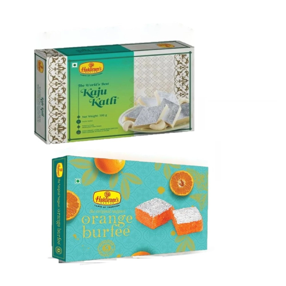 Haldiram\'s Nagpur Kaju Katli & Orange BurfeeCombo(500g each X 2)