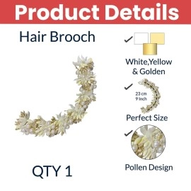 TEMPERIA Hair Accessories For Women & Girls Stylish for Wedding - Artificial Flowers & Pearl Style Juda Bun Accessories - Floral Bridal Brooch & Hair Pins - Hairstyle Decoration Bride Clips (MN11)