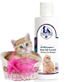 THE PET MOM Persian Cat Shampoo Hair Fall Control Help In Hair Shed Control,Strengthening Coat & Reduces Hair Fall,Soft,Cleans & Conditions|Cat Hair De-Shedding Cleanser|All Cat Breed - 200 Milliliter