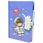 TECHNOCHITRA Space Astronaut Printed Secret Password Lock Diary for Kids