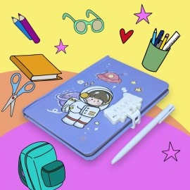 TECHNOCHITRA Space Astronaut Printed Secret Password Lock Diary for Kids