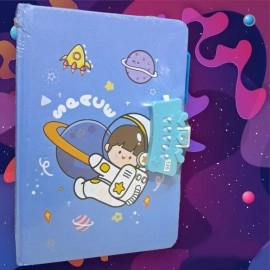 TECHNOCHITRA Space Astronaut Printed Secret Password Lock Diary for Kids