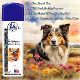 The Pet Mom Anti-Tick, Lice & Flea Dog Powder for Soft & Conditioned Coat No Rinse Anti-Itching | Dog Powder for Ticks and Fleas - All Dog Breed -100Gm
