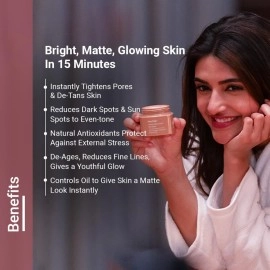 Neude FaceTime Instant Brightening Facial Face Mask (50ml) | Reduce Tan, Pigmentation, dark spots and acne scars with Yogurt Filtrate, Orange Oil and Kojic Acid