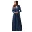Fashion2wear Women\'s Blue Color Georgette Long Sleeve Round Neck All Over Print Maxi Length Anarkali XXL Stitched Gown for Girls. (Ankita-Blue-XXL)