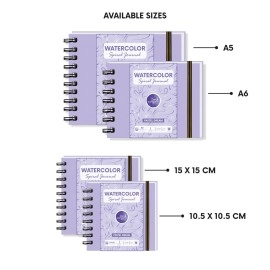 Zen Sangam Express your Mind Artists - Spiral Watercolor Journal - Square - 245 GSM - 20% Cotton Cold Pressed Sketchbook - (50 Pages) - Size (10.5cmx10.5cm) - Wiro Watercolour Art Book